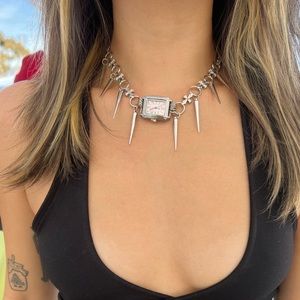 Y2K Punk Style Watch Necklace